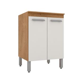 Balcão Com Tampo Bella 2 Portas 0,60 Carv/ Off White- Moveis Arapongas em Oferta na Shopee