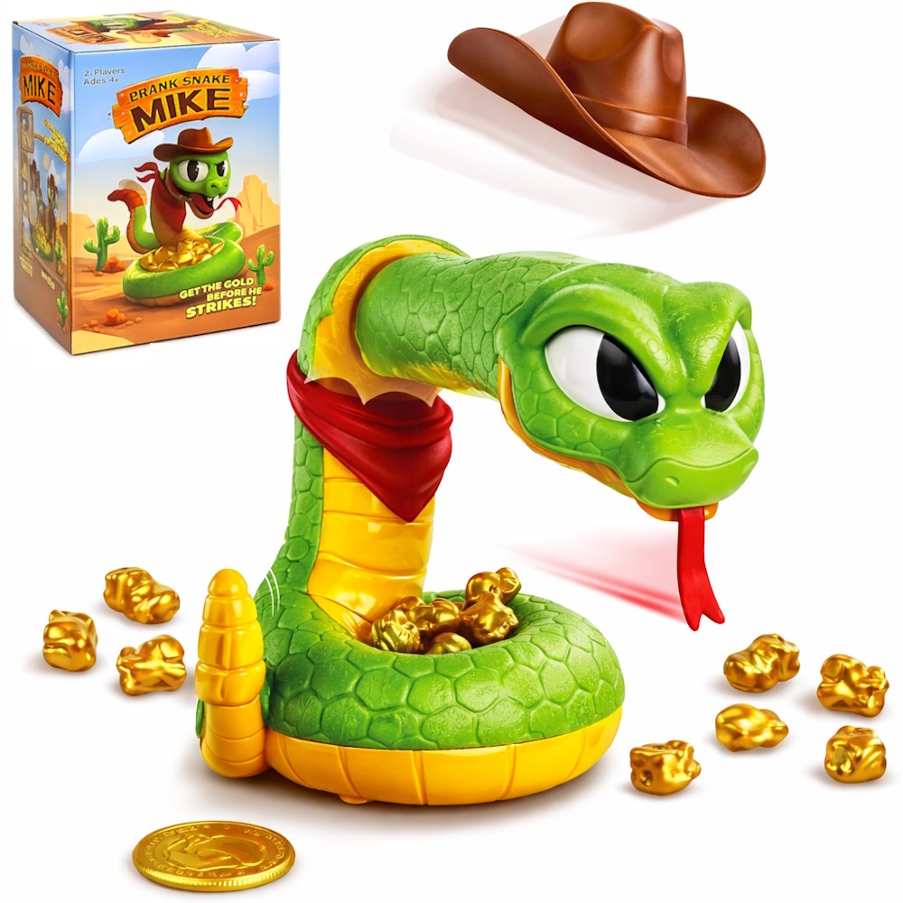 Jogo Habilidade Pegue as Pepitas da Serpente Cobra dá Bote Mexe Rabo com Som Infantil