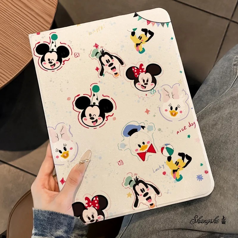 Capa Estampa do Mickey Mouse Para Samsung Galaxy Tab A9 A9+ S6 Lite S7 S8 S9 FE+ Proteção Total Antichoque