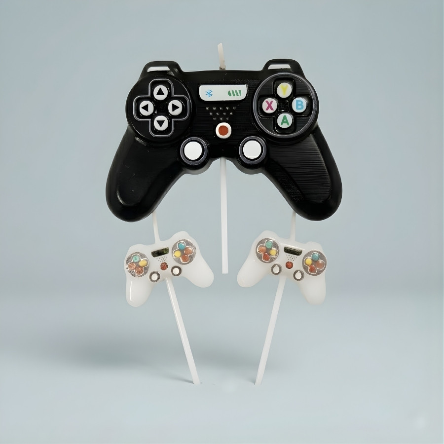 Vela Controle de Videogame - Preto e Branco - 9x8cm - 3 unidades - Rizzo