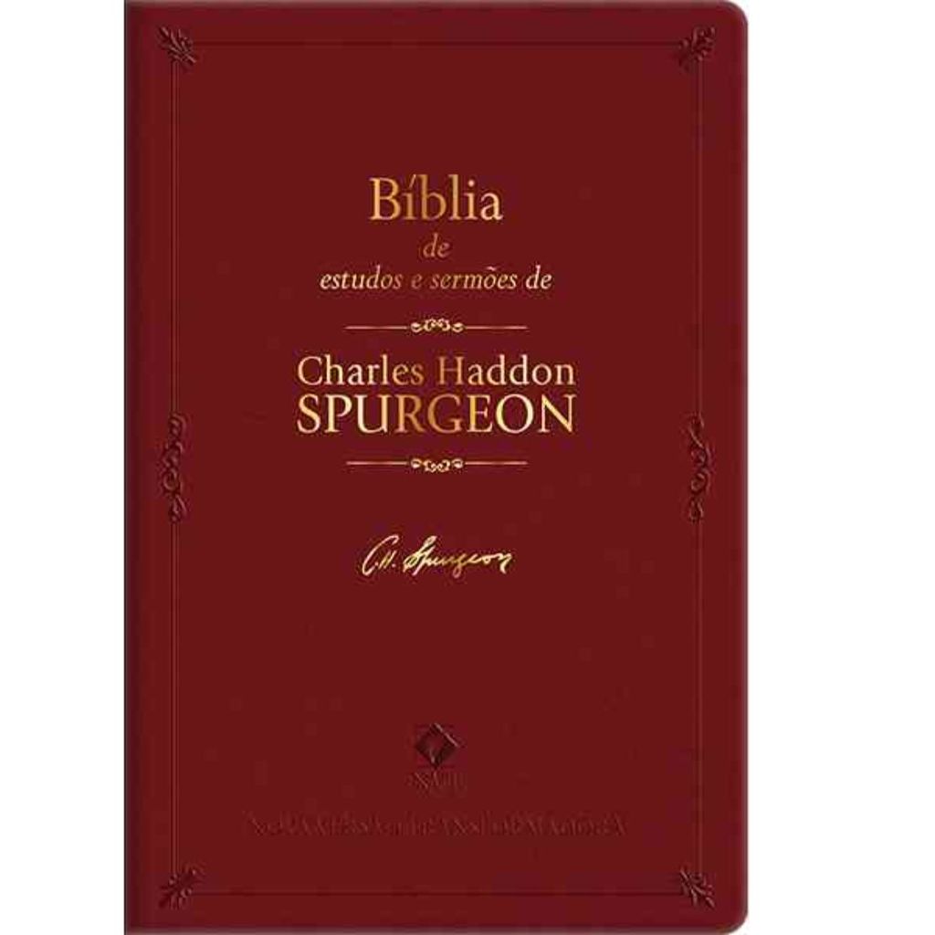Bíblia de Estudos e Sermões | Charles H. Spurgeon | Capa Luxo Bordô | NVT | Pão Diário