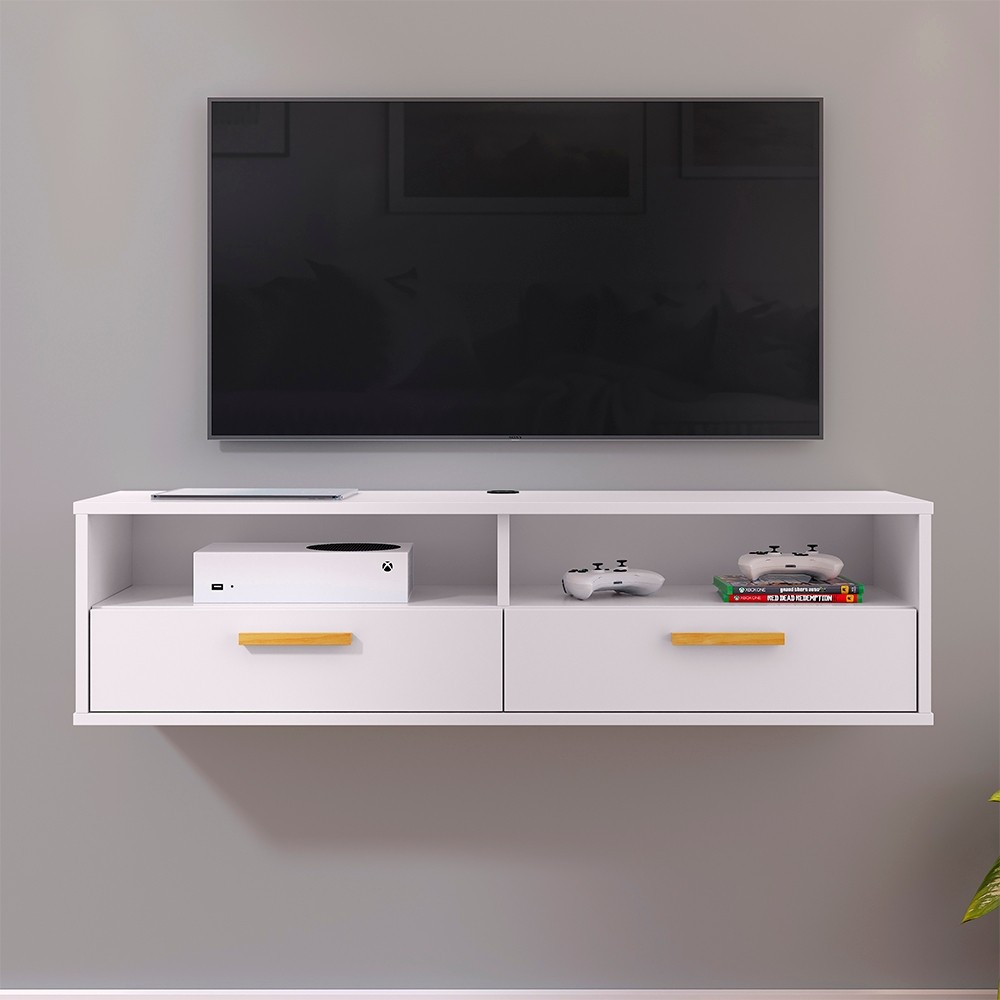 Rack Home COPA  Suspenso Sala Tv Decoração Sala Quarto nicho 2 Portas Painel TV bancada organizador