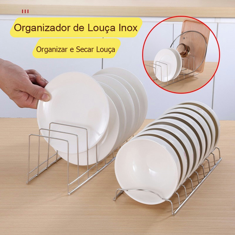 Organizador de Louça Inox para Pia Escorredor de Pratos/Tábua de Corte para Cozinha Organizar/Secar