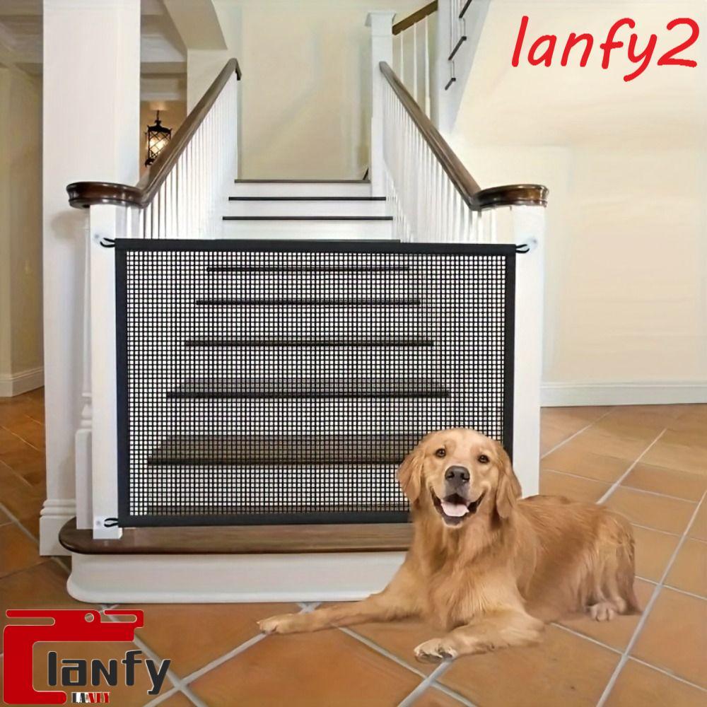 Cercas Da Barreira Do Cão De Estimação De LANFY , Rede Isolada Universal Dos Animais , Porta Preta Dobrável Proteção Seg