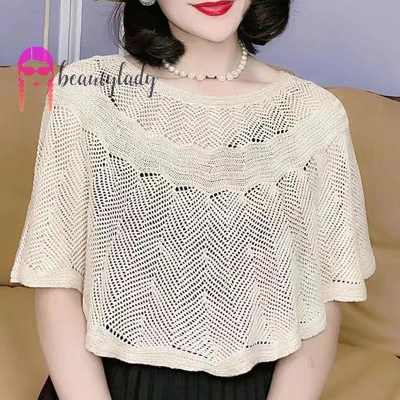 beautymakeup Blusa Feminina De Malha Oca De Algodão Xale Cachecol Verão Outono Elegante Senhoras Proteção Solar Capa Nov