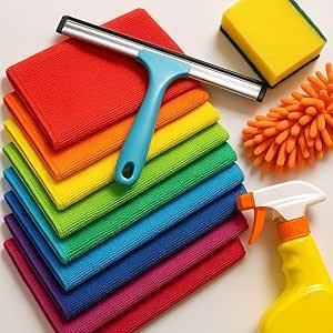Pano de Microfibra Grande Kit 10 Unid. 50x30cm Multiuso Limpa Sem Fiapo Cor Sortida Mais Vendido! em Oferta na Shopee