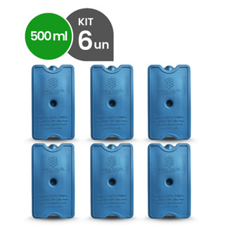 Kit 6 Gelo Reutilizável 500ml Até 8h Gelado Não Molha | GeloTech Rígido Gel Artificial Atóxico em Oferta na Shopee