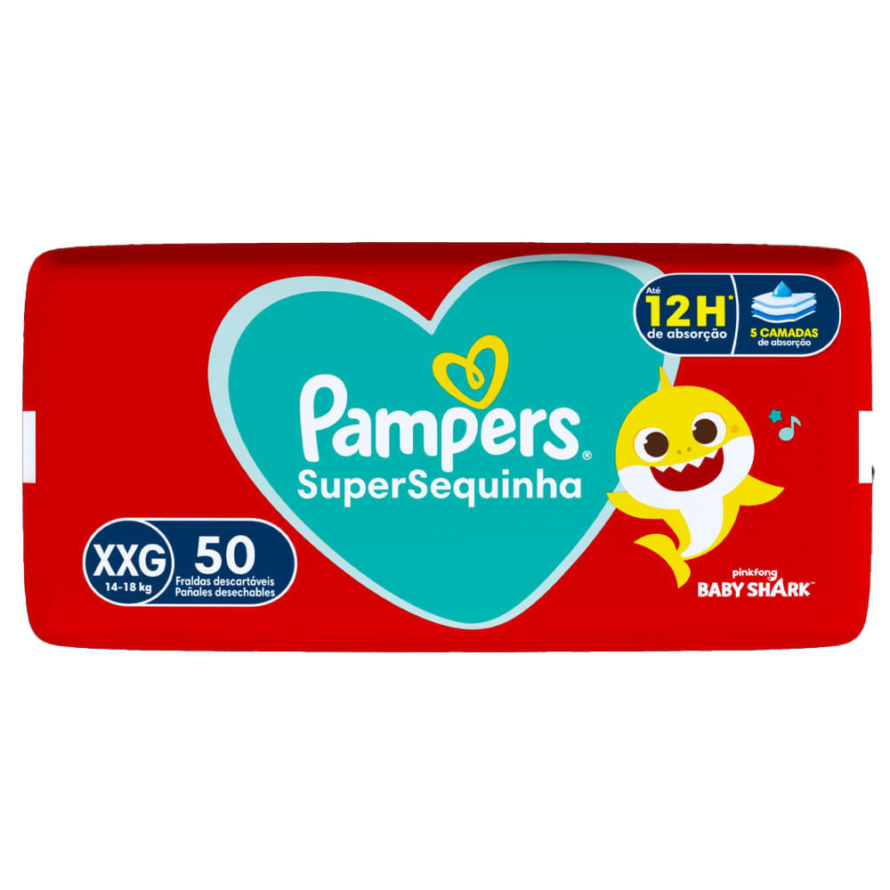 Fralda Descartável Pampers Supersequinha Super XXG 50 Unidades