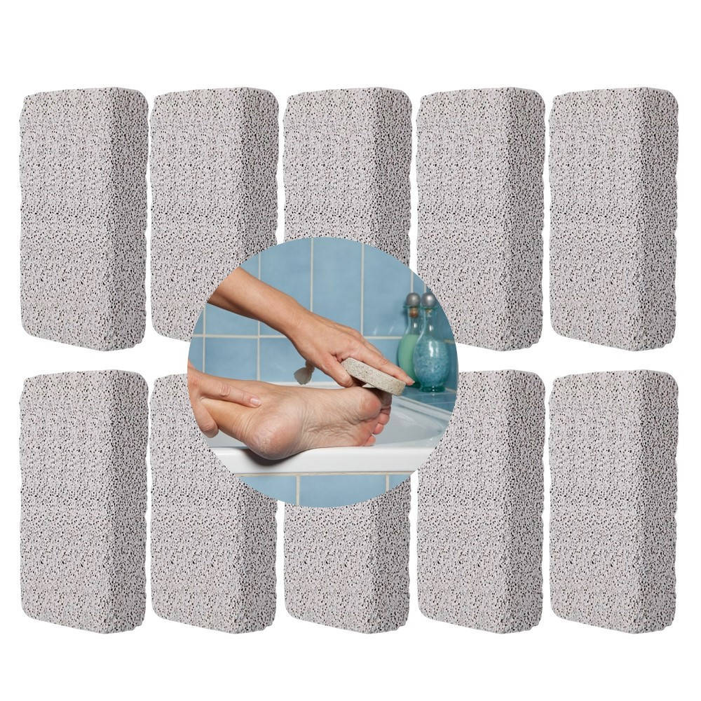 Kit 10 Pedra Pomes Limpeza de Pele Pés Mãos Esfoliação Rachaduras Calos Enox 10×5cm