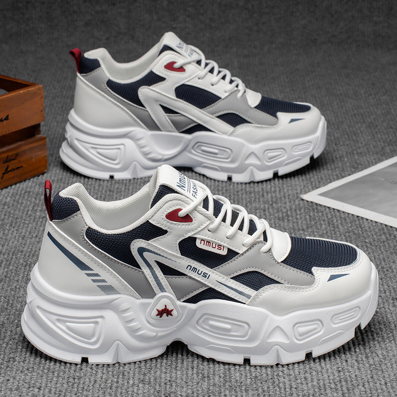 Novo estilo tênis de malha respirável estilo masculino na moda All-Match sapatos de sola grossa com aumento de altura sa