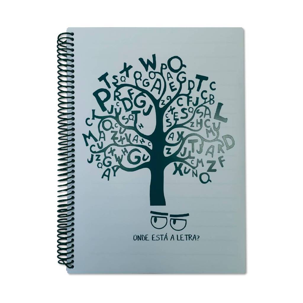 Caderno espiral capa dura universitário 1x1 100 folhas pauta ampliada Verde Ecoplast em Oferta na Shopee