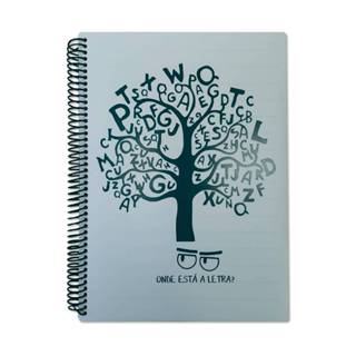 Caderno espiral capa dura universitário 1x1 100 folhas pauta ampliada Verde Ecoplast em Oferta na Shopee