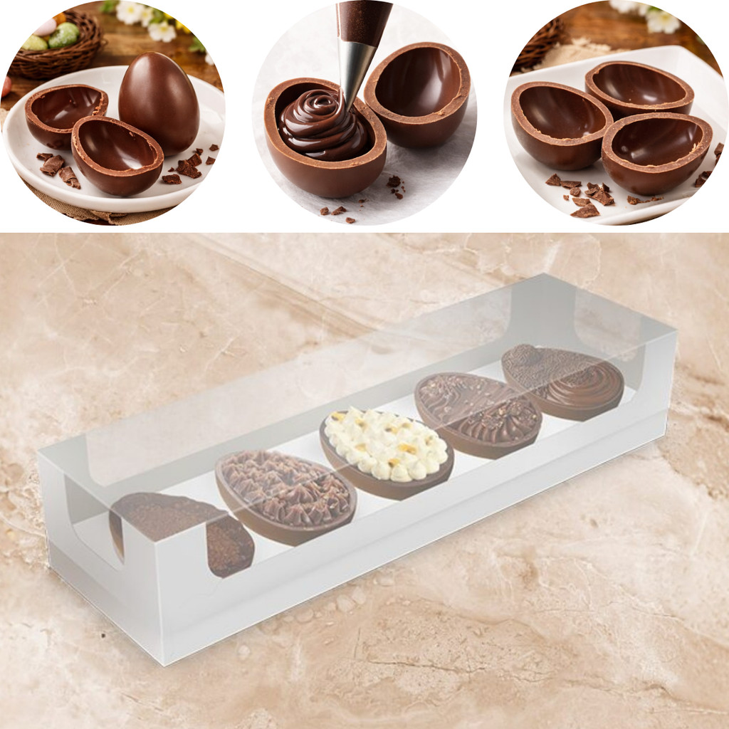 10 CAIXA DEGUSTAÇÃO 5 MINI OVOS 50G BRANCA -  5771 ( IDEIA PÁSCOA 2026 ) em Oferta na Shopee