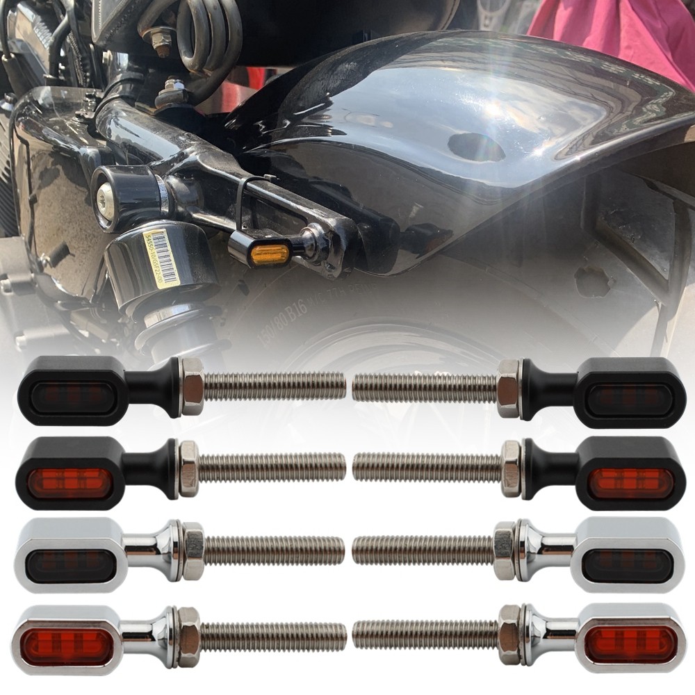 Motocicleta Universal Mini LED Luz De Sinalização Traseira Luzes Indicadoras De Corrida Chopper Bobber Personalizado Caf