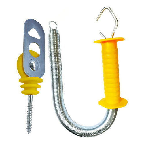 Kit 2 Porteiras 2 Batentes Cerca Elétrica Rural Amarelo Ambientude