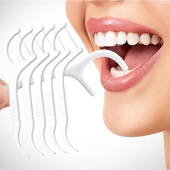 Caixa Com 50 unidades de Fio Dental com Haste Ideal para Limpeza Profunda de Dentes - Dental Floss/Toohpick