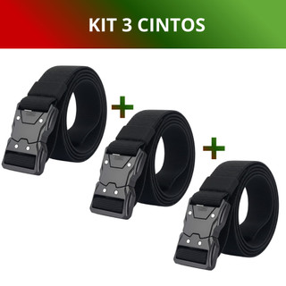 Kit 3 Cinto Masculino Estiloso Tático Casual Social Promoção