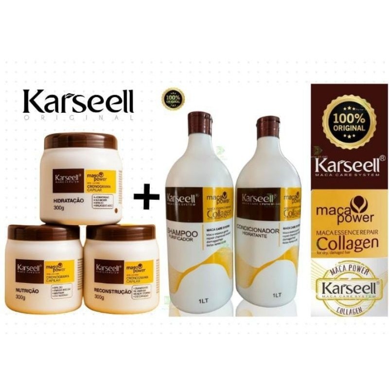 KIT 5 EM 1 Cronograma Hidratação Nutrição Reconstrução + Shampoo e Condicionador de Tratamento Completo em Oferta na Shopee