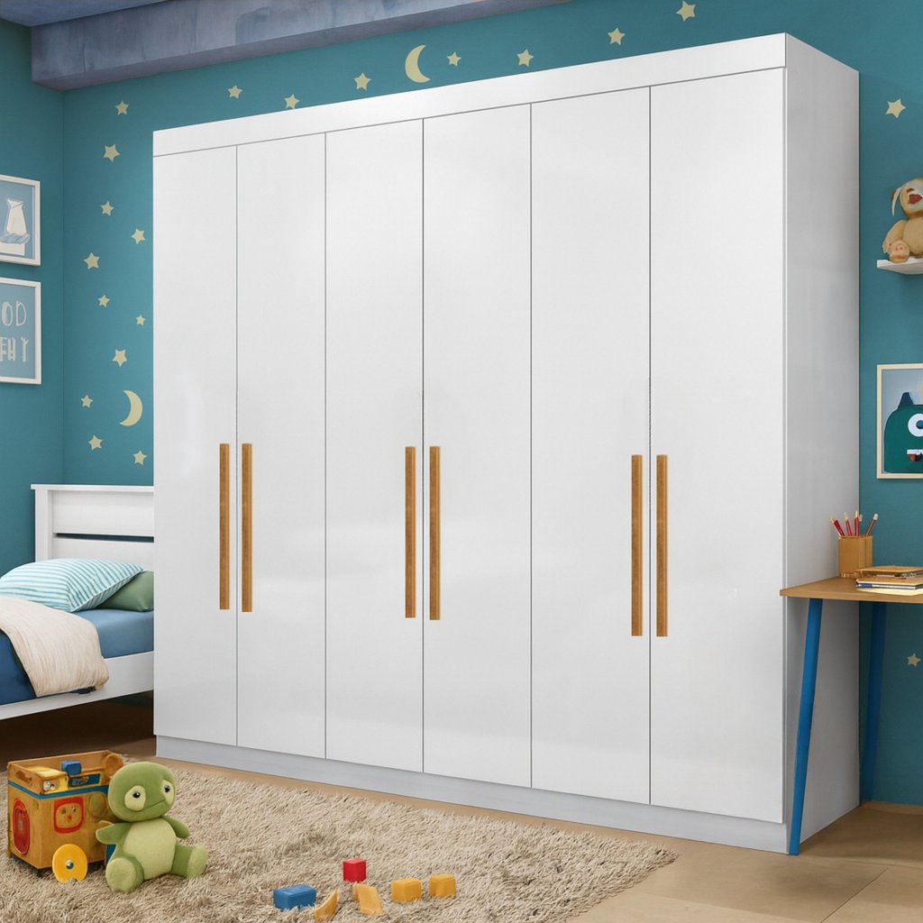 Guarda-roupa Infantil 6 Portas Ravi em Oferta na Shopee