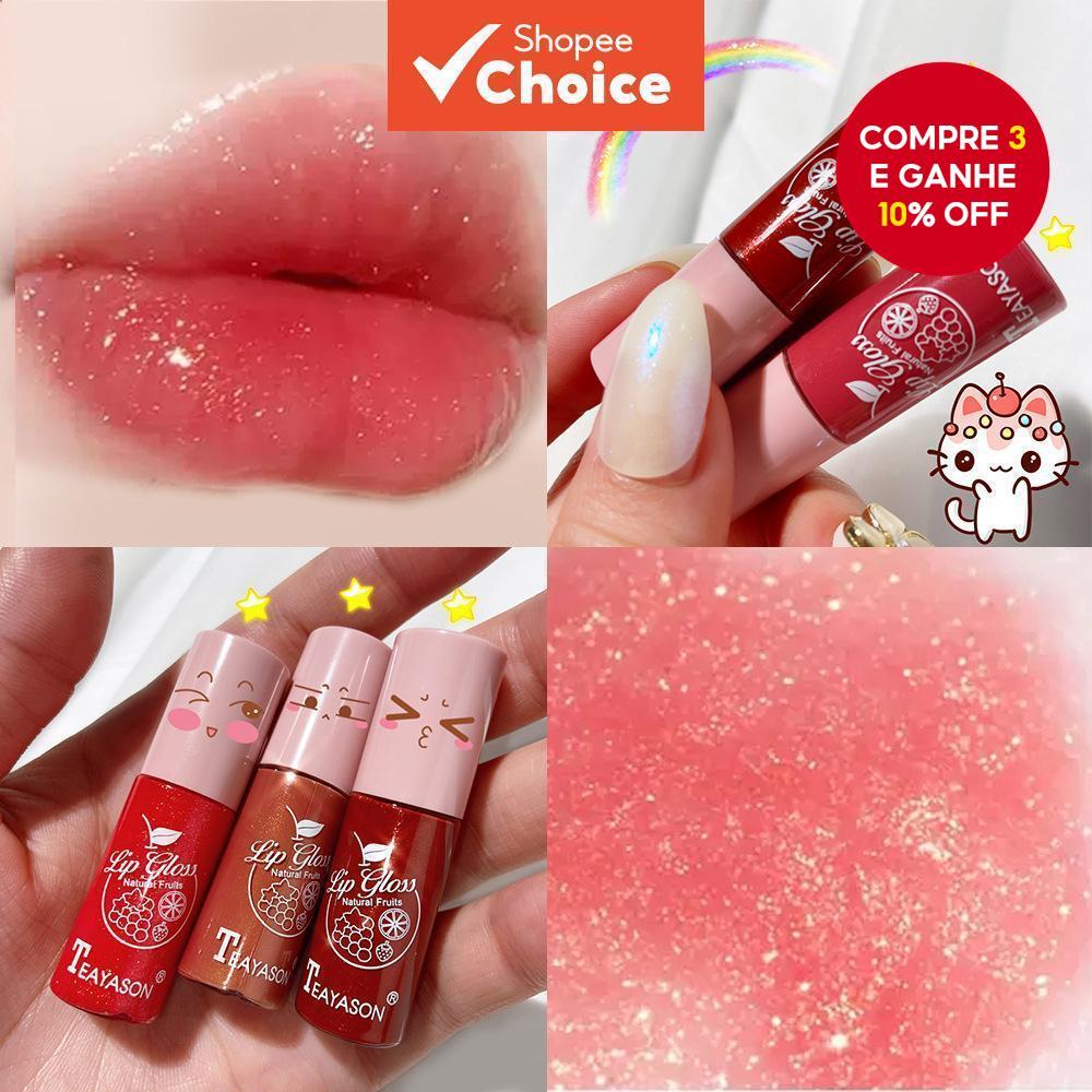 Brilho labial com brilho hidratante e nutritivo para uso diário, longa duração, efeito de maquiagem versátil. em Oferta na Shopee