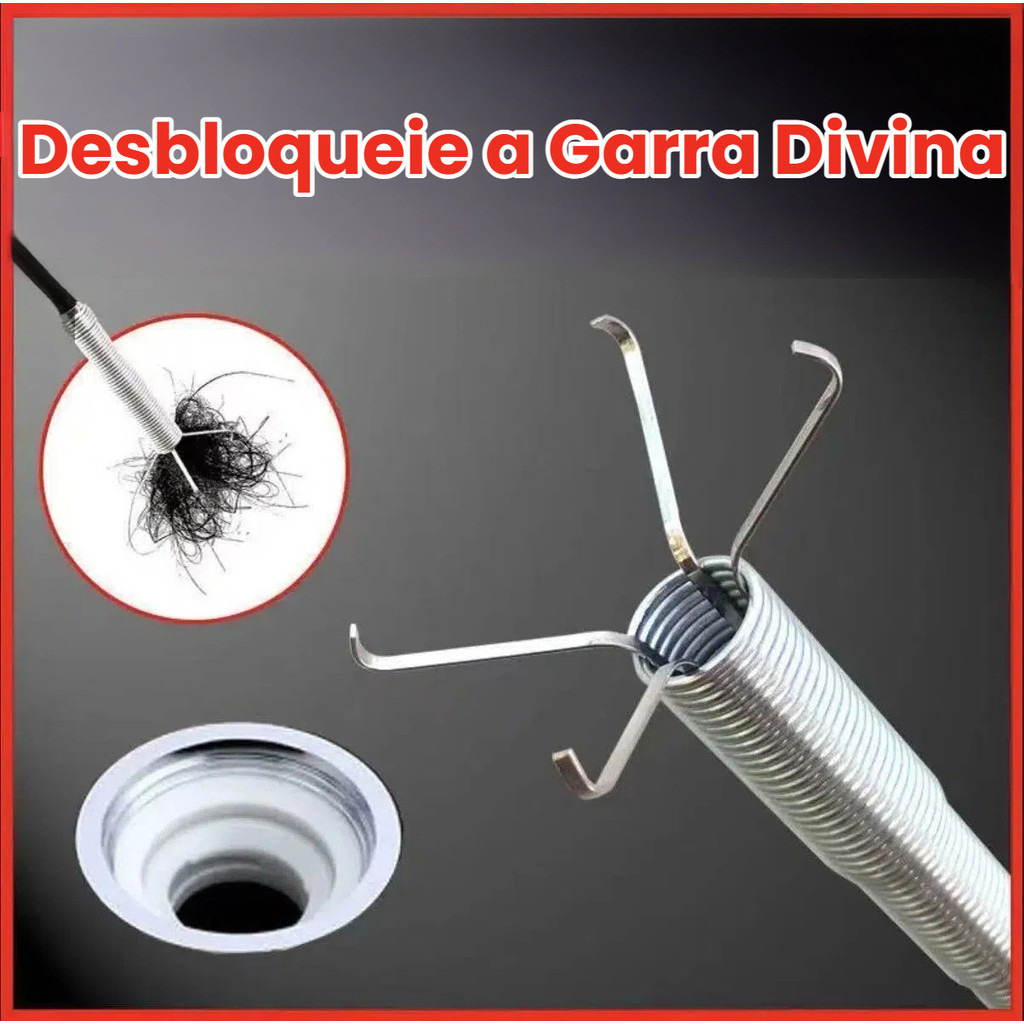 Ferramenta Desentupidora Manual 90cm – Garra Pegadora em Aço Inox