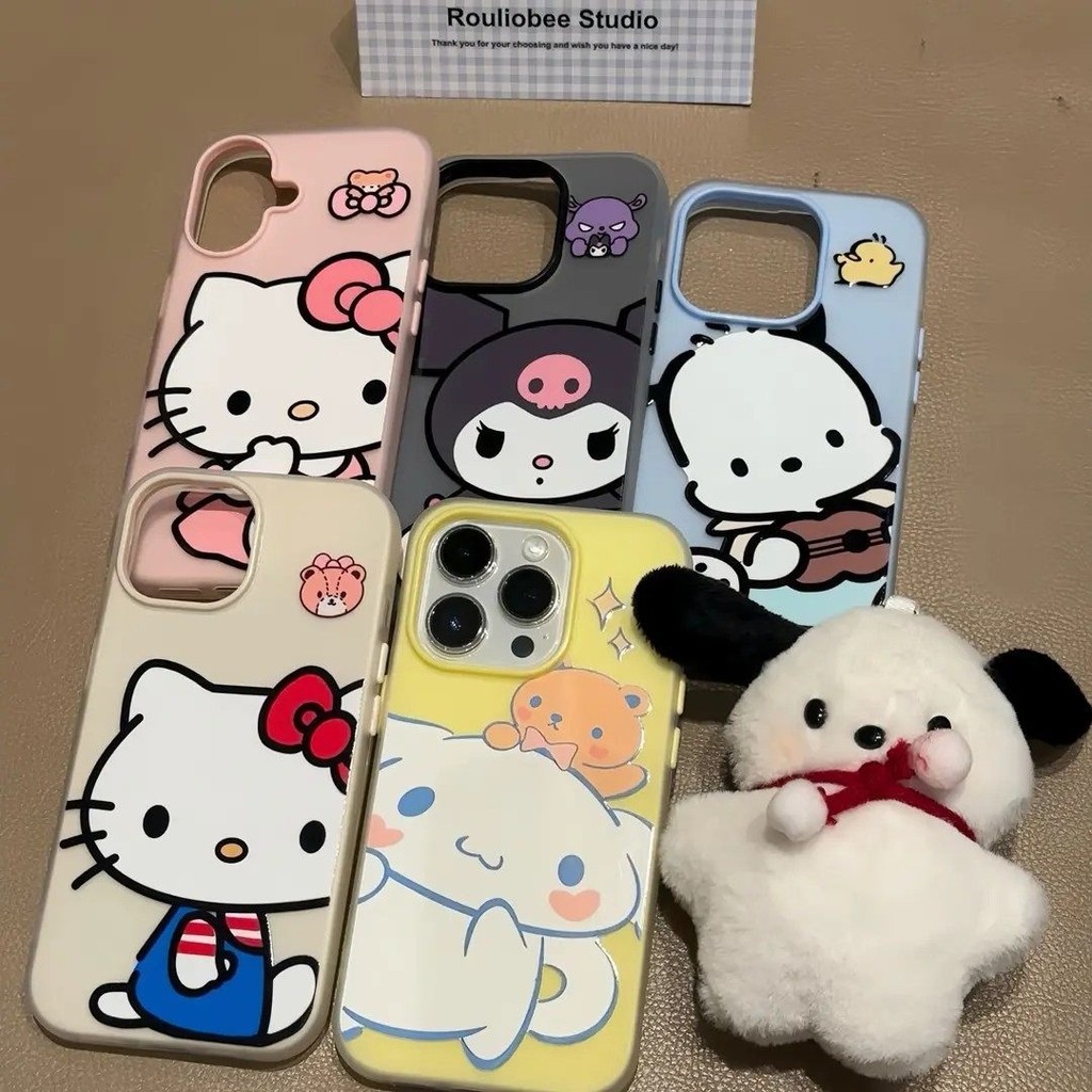 Bonito Personagens Sanrio Marcon Cores Geléia Caso Para Samsung S25 ULTRA S24 Plus S23 S22 A17 A16 A15 A14 A13 A52 Fosco