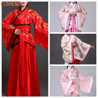 YISHENG Vestido Antigo Chinês , Trajes De Palco Bordados De Flores , Saia Hanfu Chinesa , Princesa Fada Oriental
