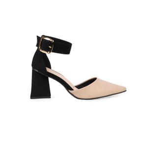 Scarpin Bebecê Salto Bloco Com Bico Fino E Tira No Tornozelo em Oferta na Shopee