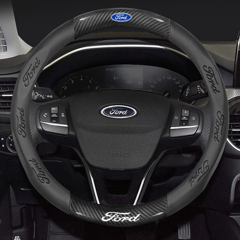 Capa de volante de carro para Ford Ranger Focus 2 MK2 MK3 Fiesta Mondeo Kuga Explorer Escape Edge Galaxy capa de volante