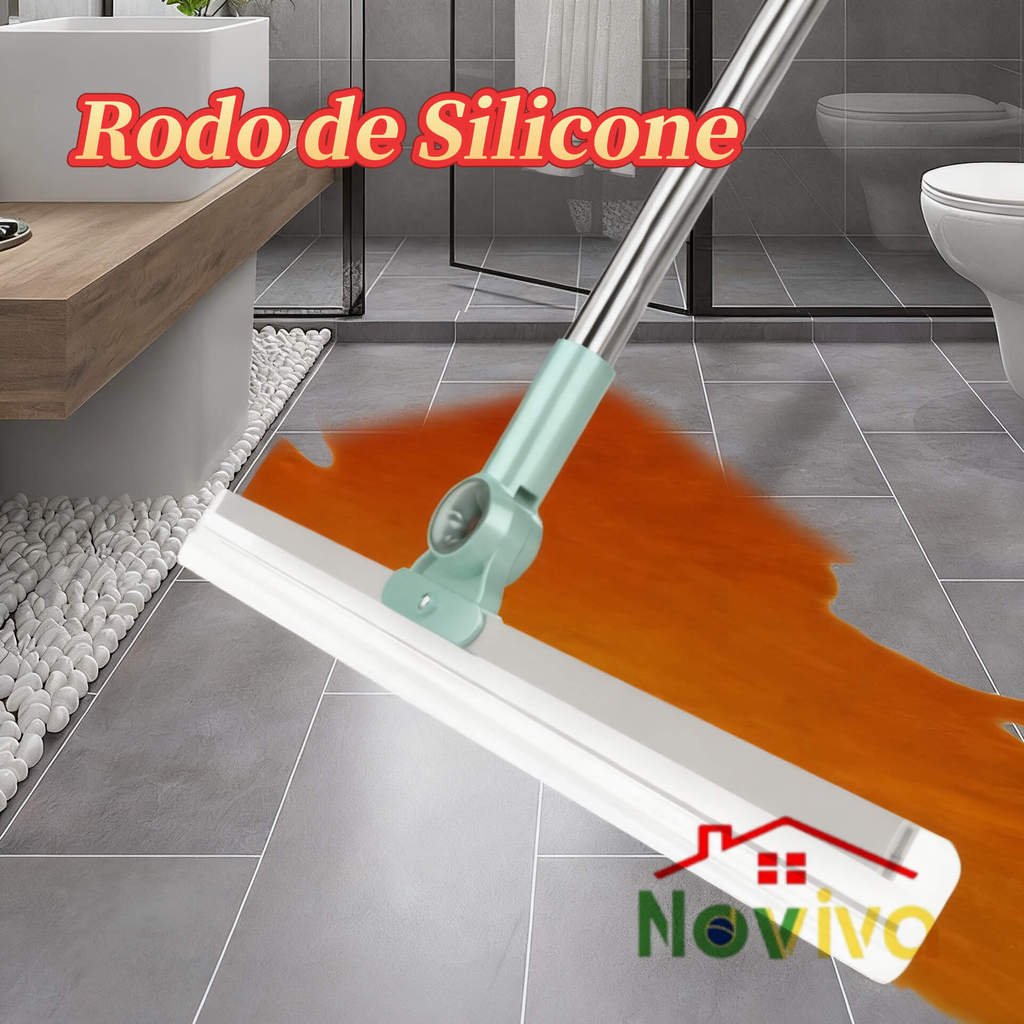 Rodo de Silicone 2 em 1 Multiuso – Vassoura + Esfregão Mágico + Limpador de Vidros para Pisos e Superfícies |50cm