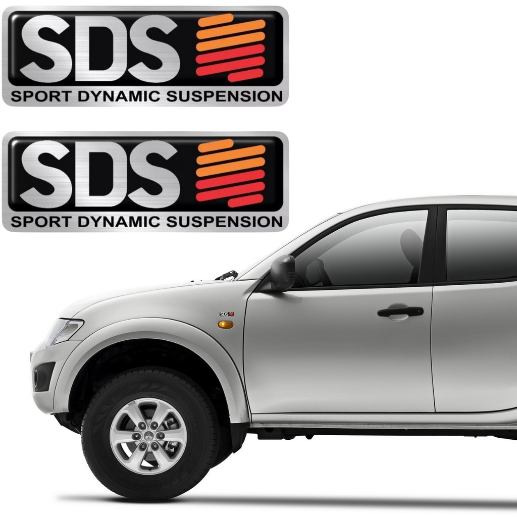 Kit Par Adesivos Emblema Resinado SDS Mitsubishi L200 Triton 2009 2010 2011 2012 2013
