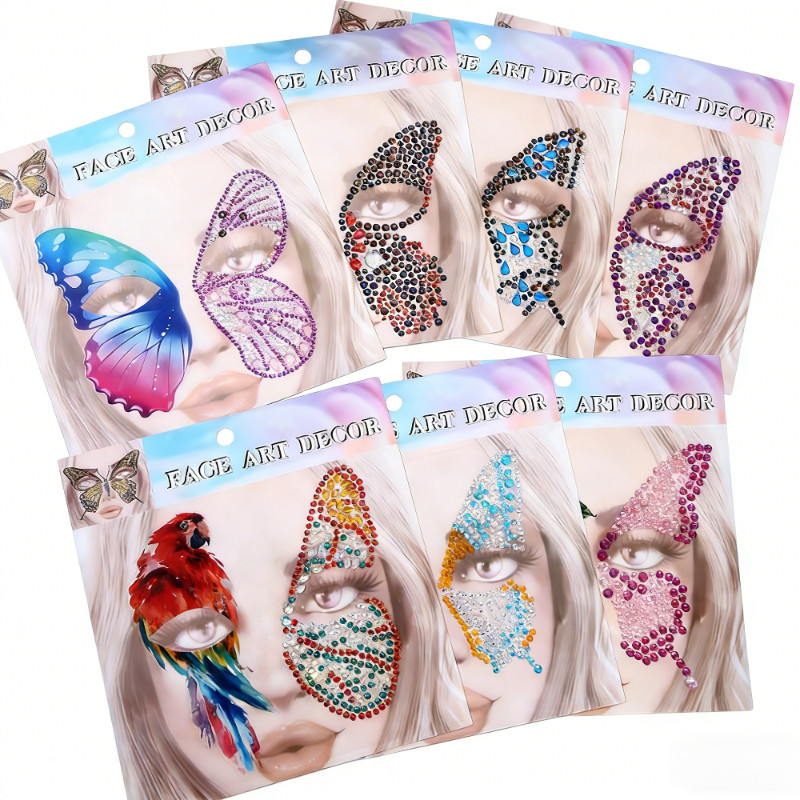 Kit 2/6/12 Adesivo Para O Rosto Strass Cristais Maquiagem Para O Carnaval Fantasia Sereia Carnaval e Festas em Oferta na Shopee