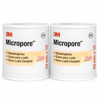 Kit 2 Fitas Micropore 3M Bege 5cm x 10m Fita micropore bege para curativos em Oferta na Shopee