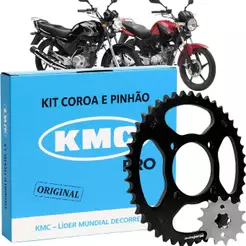 Kit Coroa Pinhão Ybr Factor 125 2004 A 2016 Aço 1045 Kmc Pro