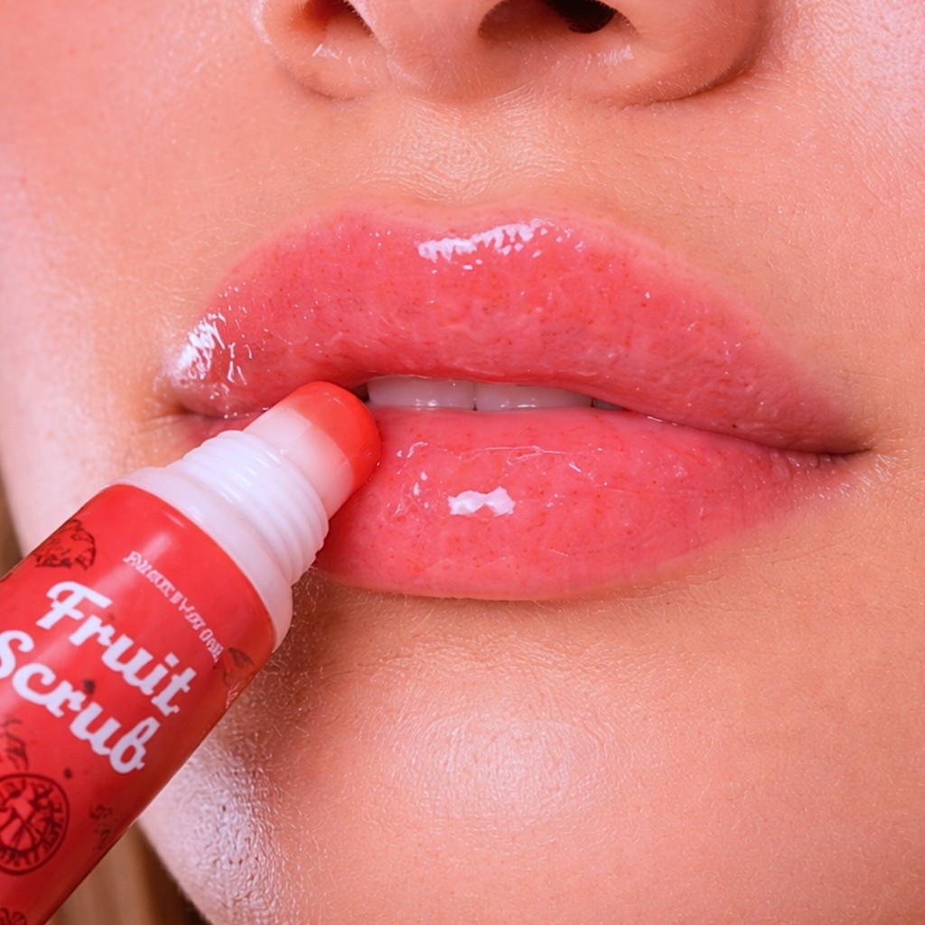 Detalhes do Esfoliante Labial Morango Hidratante Labial Balm com Esfoliação Suave p/ Lábios Macios