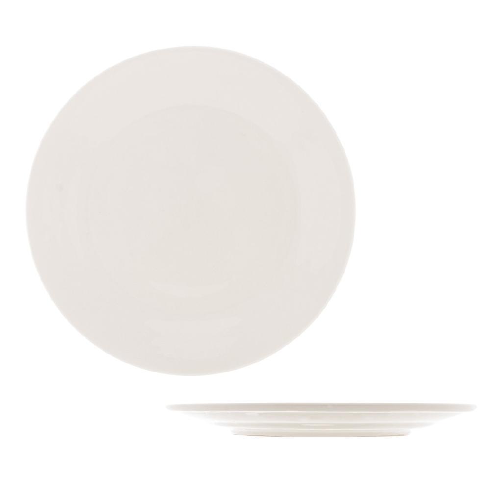 Prato Raso De Porcelana Grande Branco 26cm Comida Japonesa Lanchonete Restaurante Chique Luxo Lyor