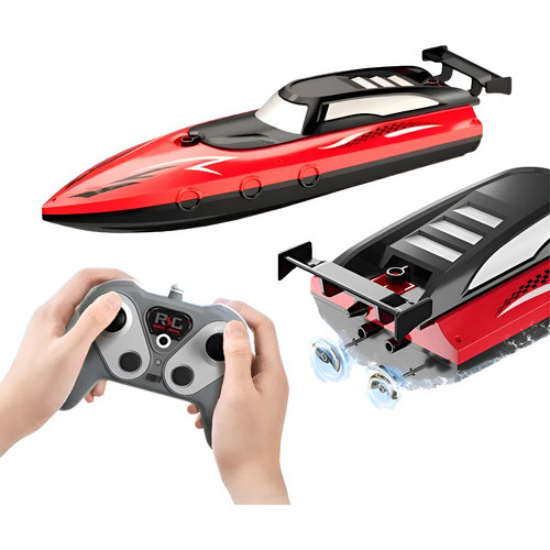 Barco Lancha De Controle Remoto Rc Brinquedo Piscina Mar Vermelho Barco Rc Vermelho