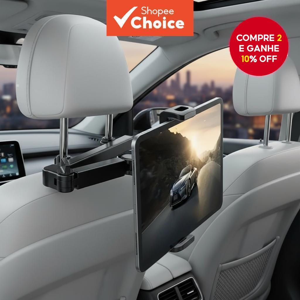 Suporte Ajustável para Tablet em Assento de Carro - Suporte para Smartphones e Tablets