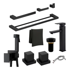 Kit Para Banheiro Preto Fosco Luxo Padrão Deca Com Hydra E Ducha