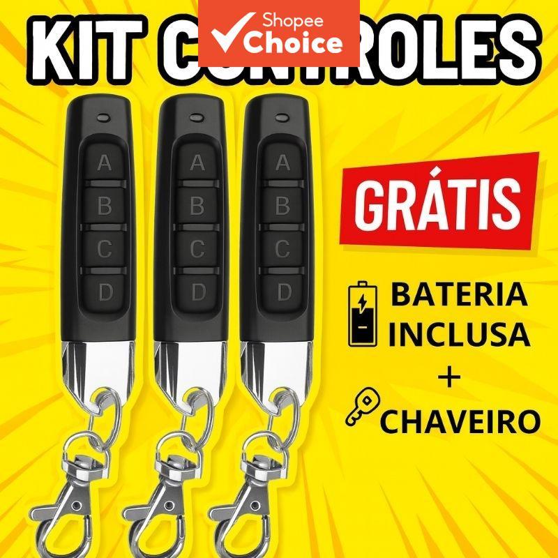 Controle remoto automático de porta 433MHz - ultra-fino, elétrico, de quatro funções, adequado para controle de garagem em Oferta na Shopee