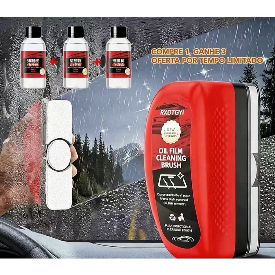 Escova de limpeza de filme de óleo de vidro de carro 120ml caixa colorida fácil armazenamento FYMC101