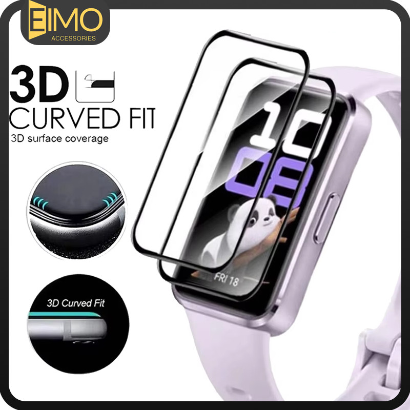 Película 9D Com Vidro / Suave TPU for Relógio Smartwatch Huawei Band 10 9 8 /NFC Protetor De Tela E Acessórios