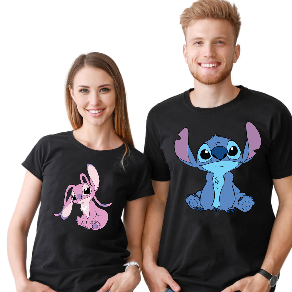 Camiseta Lilo & Stitch Angel 100% Algodão Camiseta Filme Desenho Animado Casal Combinando Kit