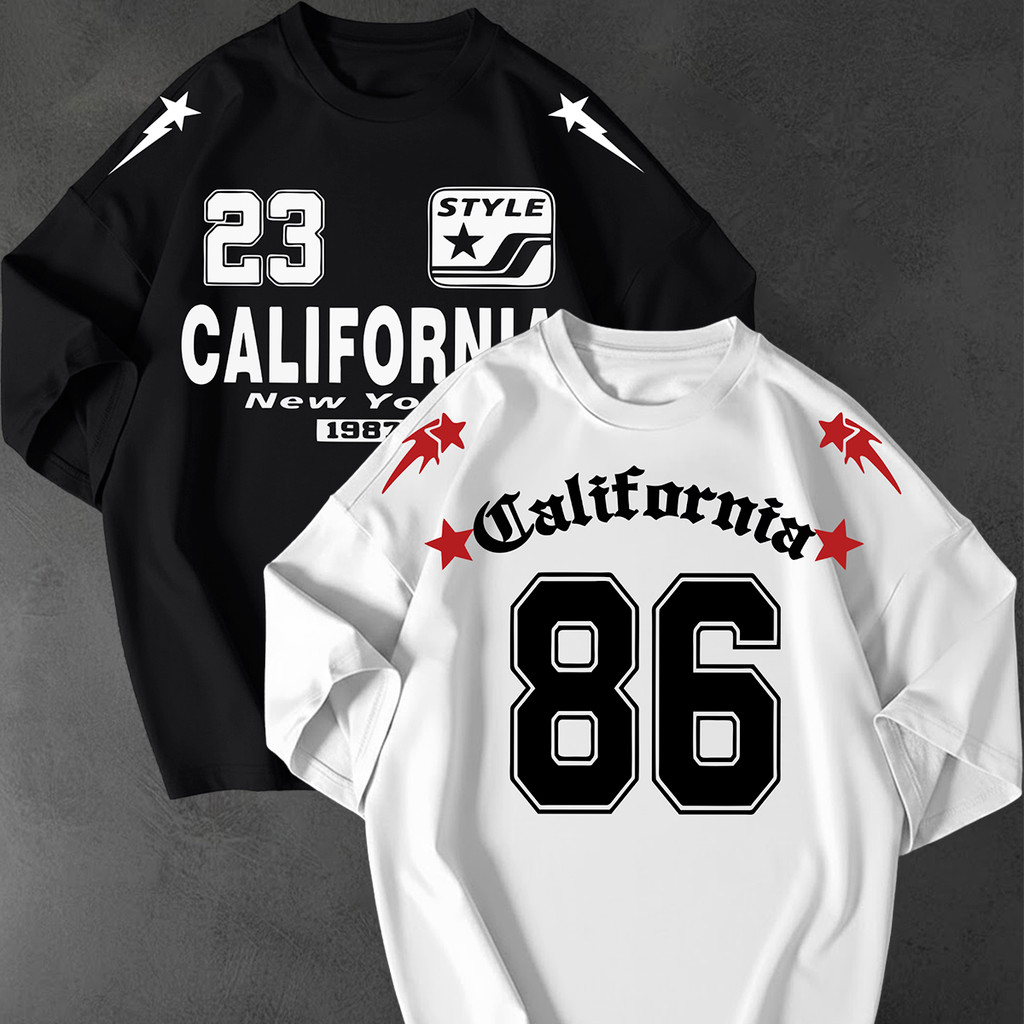 Kit 2 Camisetao California Oversized Unissex 100 Algodao Fio 30.1 Estampada Rua Casual Tendencia top
