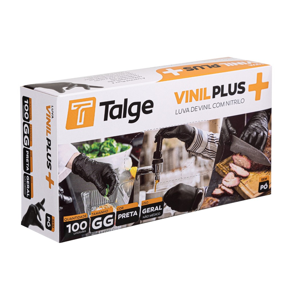 Luva Vinil+Nitrílica Descartável Sem Pó