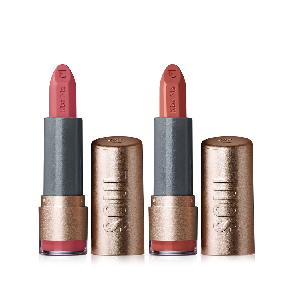 Kit Soul Kiss Me: Batom Mate Rose Único 3,7g + Batom Hidratante Nude Veludo 3,7g em Oferta na Shopee