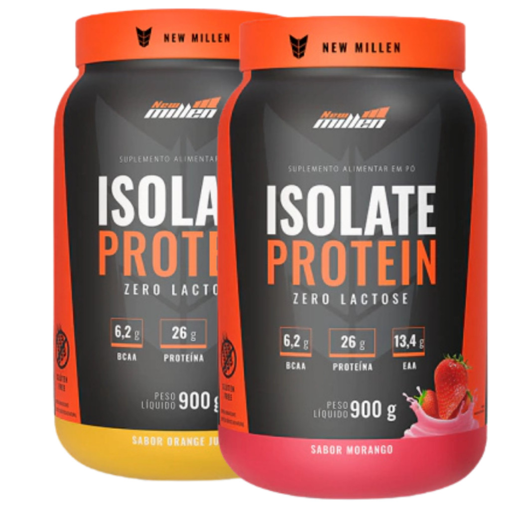 Kit 2 Whey Isolate Protein Whey Isolado New Millen Proteína da Carne 900g