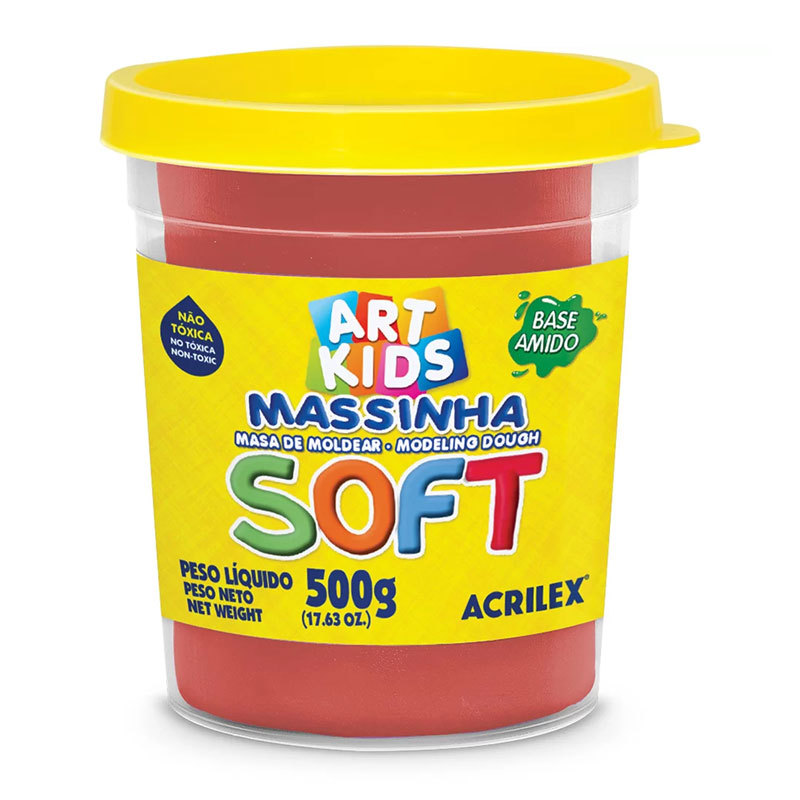 Massa de modelar Soft 500g Vermelho 103 Acrilex em Oferta na Shopee