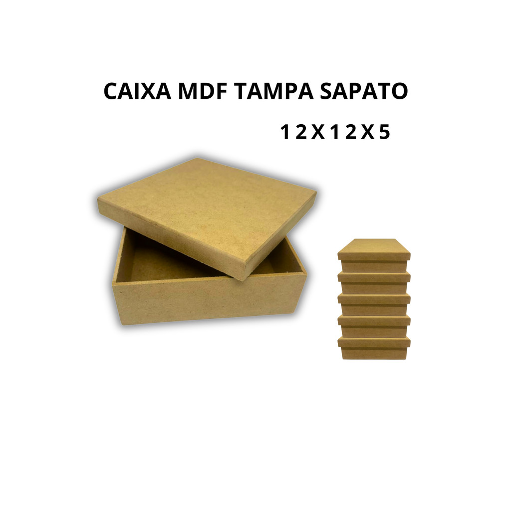 Caixa Tampa Sapato MDF 12X12X5 - ATACADO - ENVIO IMEDIATO