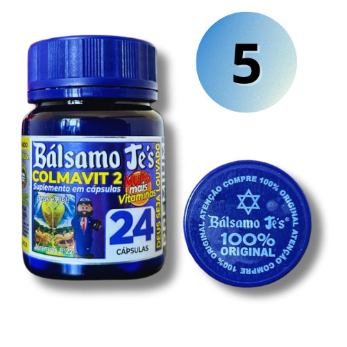 5 Potes Bálsamo Jé’s Colmavit Premium Original Americana 24 Cápsulas 100% Natural